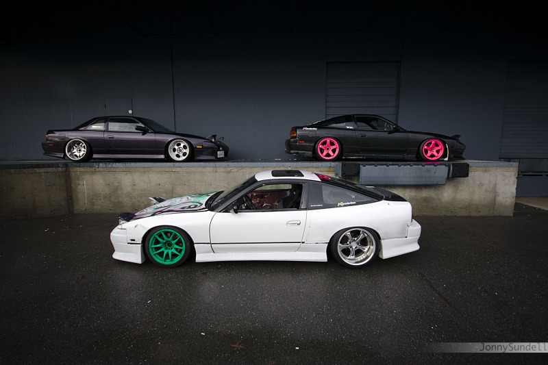 A stanced legacy and Fc chassis Both looking aggressive the right 